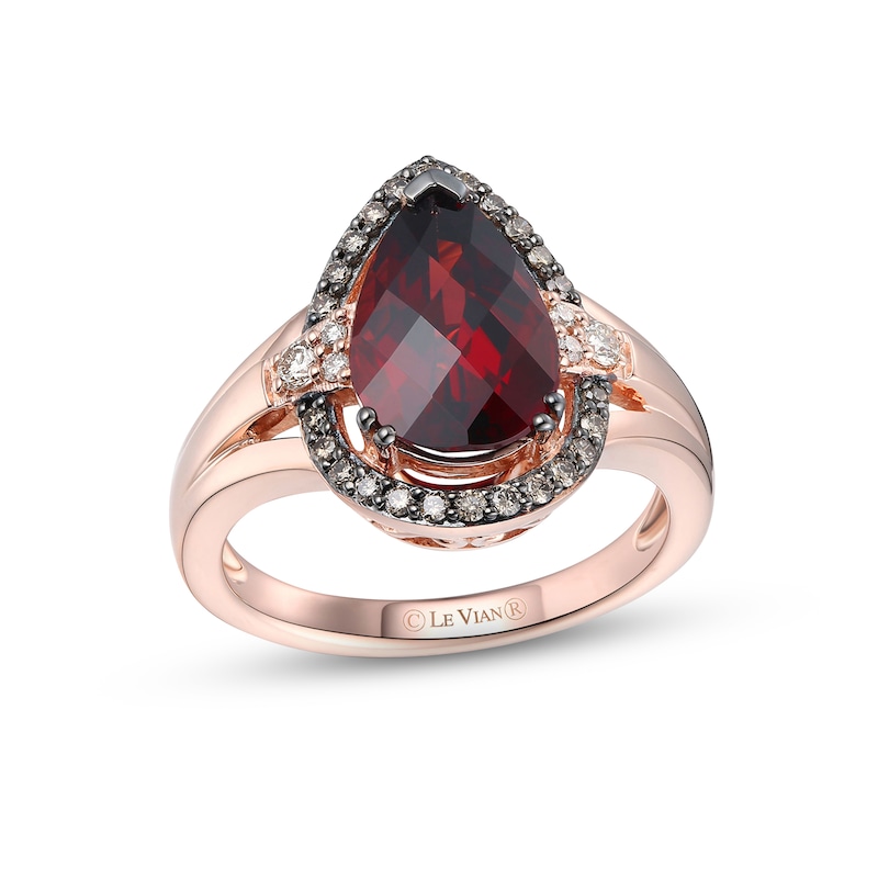 Le Vian Garnet Ring 1/4 ct tw Diamonds Strawberry Gold Plated