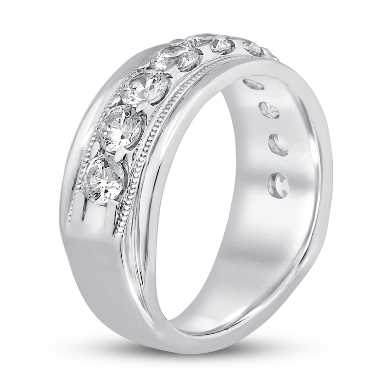 Men's Diamond Wedding Band 2 ct tw Round-cut White Gold Plated