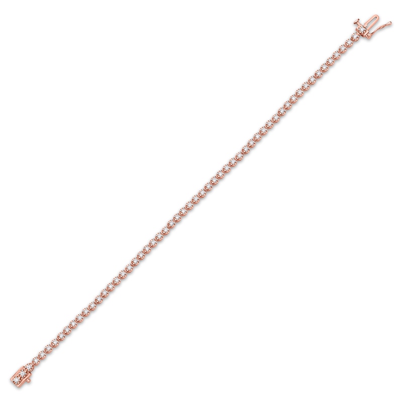 Diamond Tennis Bracelet 1 ct tw Round-cut Rose Gold Plated 7