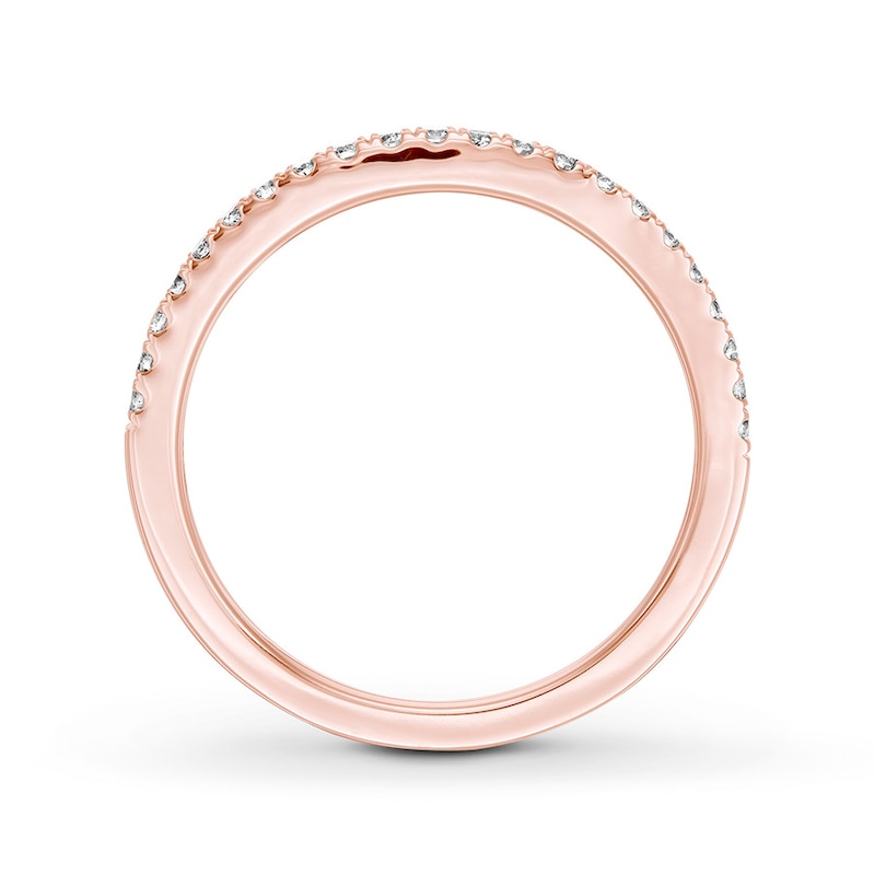 Diamond Wedding Band 1/5 ct tw Rose Gold Plated