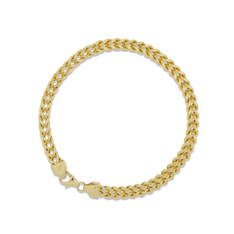Hollow Franco Chain Bracelet Yellow Gold Plated 8.5