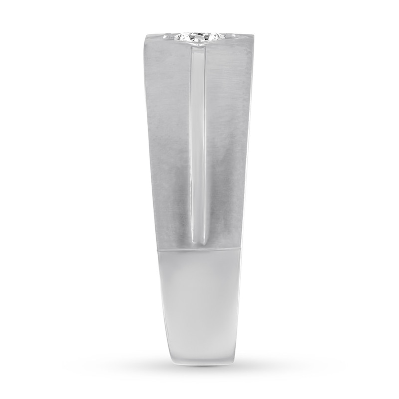 Men's Diamond Solitaire Ring 1/5 Carat Square-cut White Gold Plated