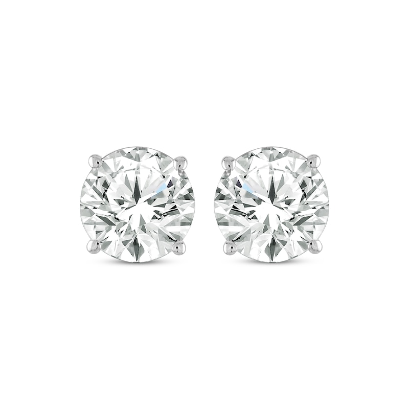 Diamond Solitaire Stud Earrings 1-1/2 ct tw Round-cut White Gold Plated