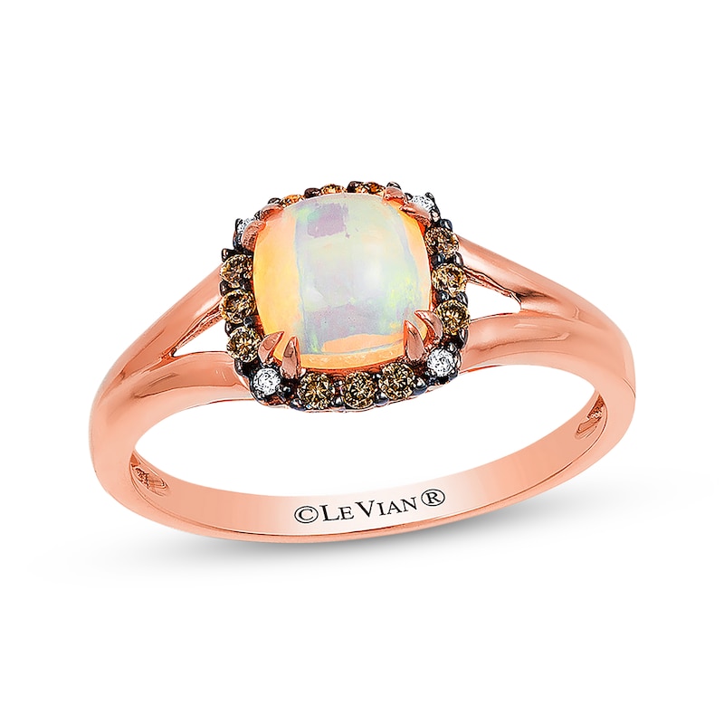 Le Vian Opal Ring 1/10 ct tw Diamonds Strawberry Gold Plated