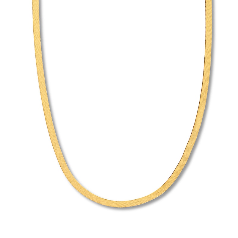18 Solid Herringbone Chain Necklace Yellow Gold Plated Appx. 5.25mm