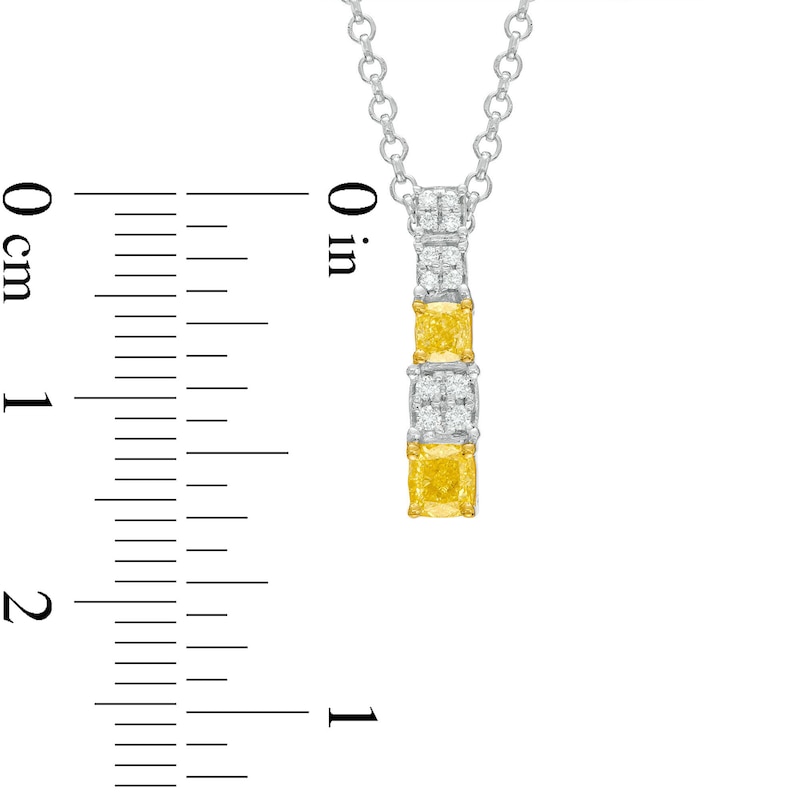 Le Vian Sunny Yellow Diamond Necklace 3/8 ct tw Two-Tone Gold Plated 19