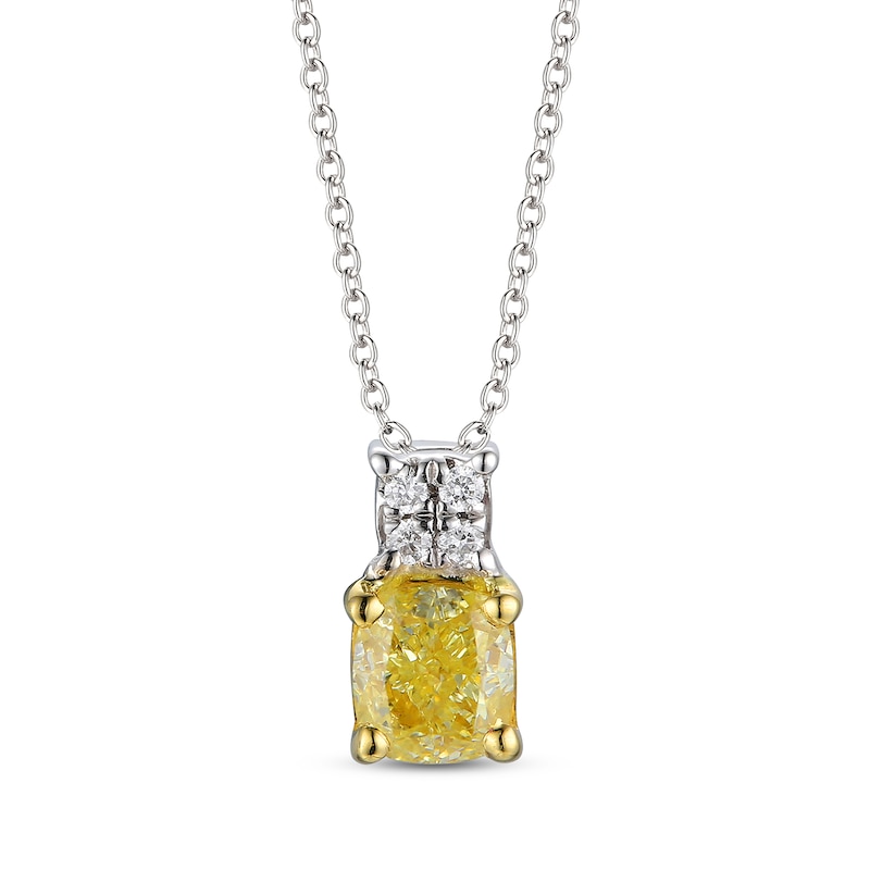Le Vian Sunny Yellow Diamond Necklace 1/4 ct tw Two-Tone Gold Plated 19
