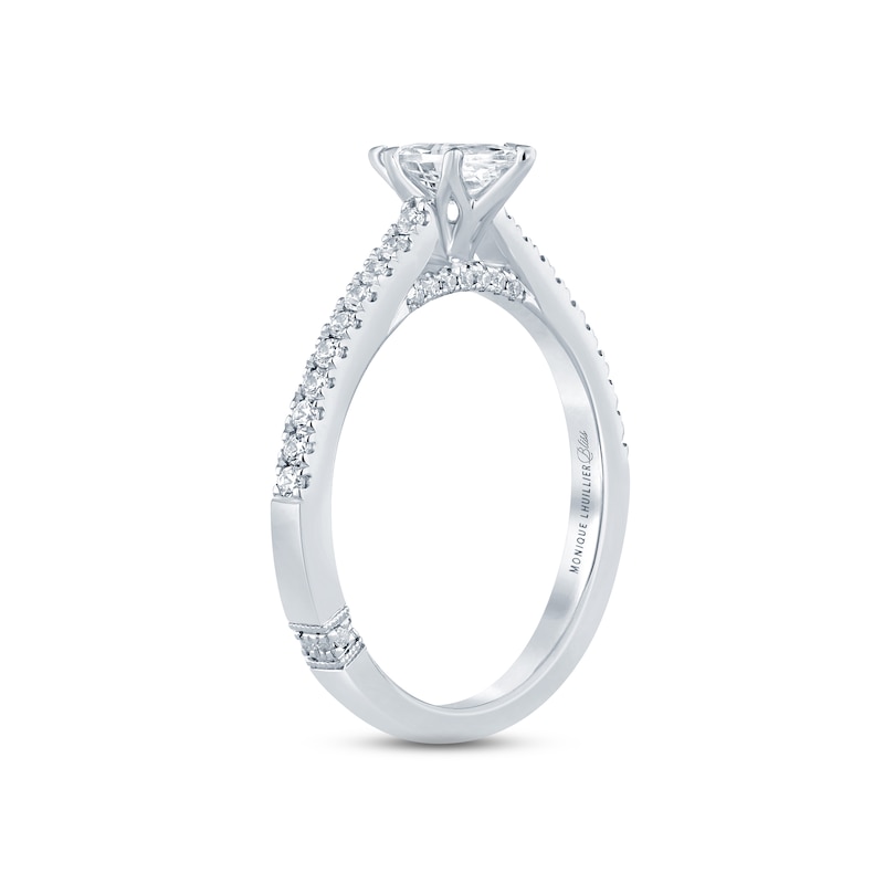 Monique Lhuillier Bliss Diamond Engagement Ring 5/8 ct tw Marquise & Round-cut White Gold Plated
