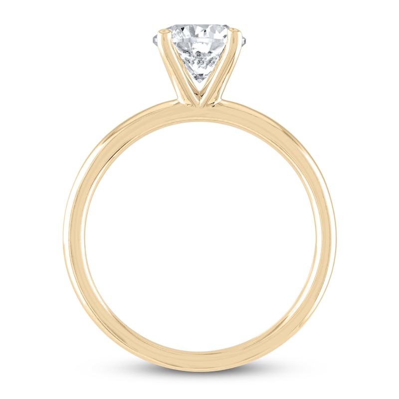 THE LEO Artisan Diamond Solitaire Engagement Ring 1-1/2 ct tw Round-cut Yellow Gold Plated