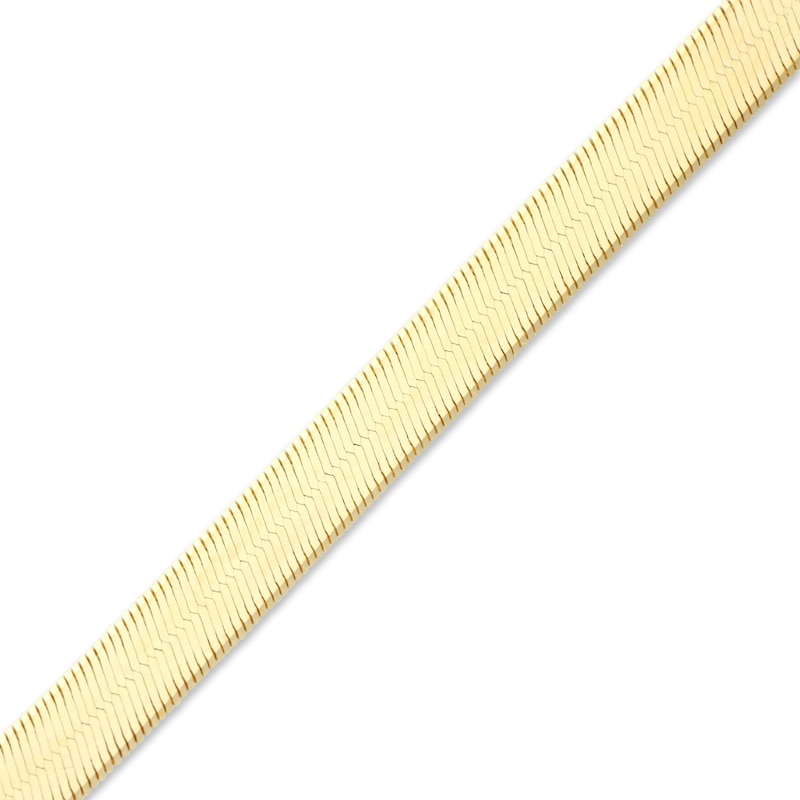 Solid Herringbone Necklace Yellow Gold Plated 20