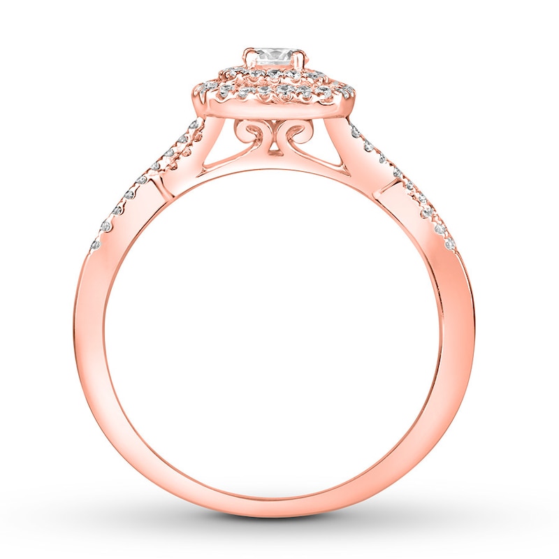 Diamond Engagement Ring 3/8 Carat tw Rose Gold Plated