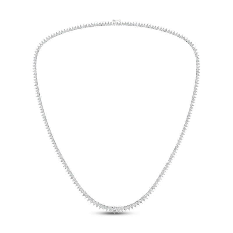 Diamond Riviera Necklace 10 ct tw Pear-Shaped White Gold Plated 18