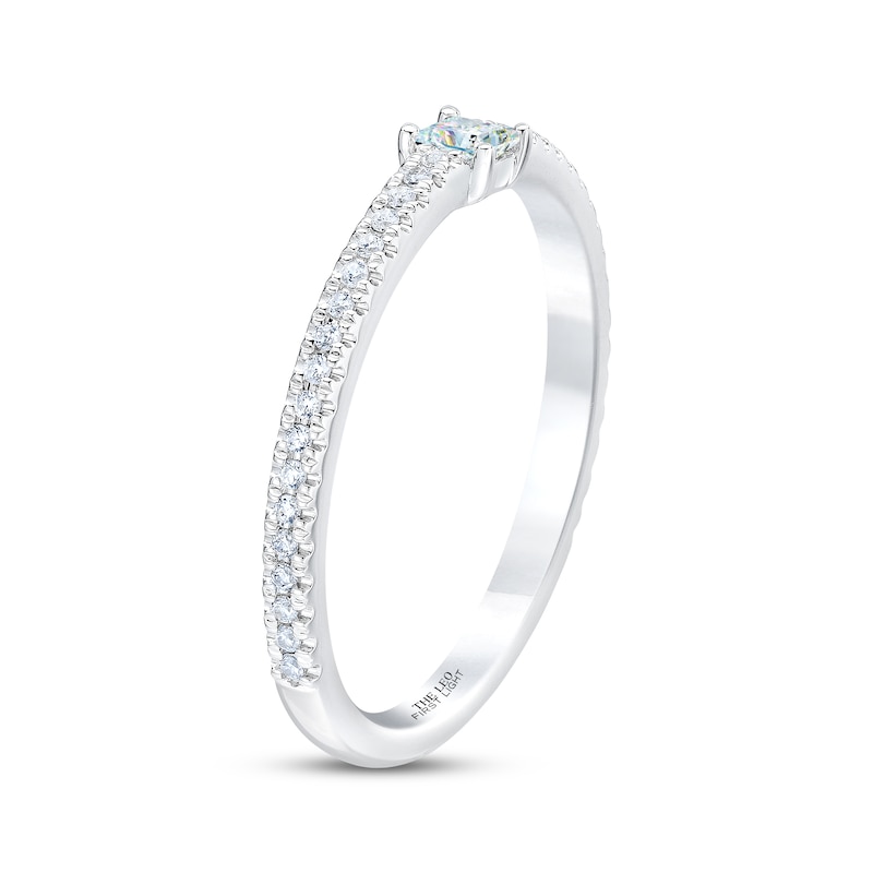 THE LEO First Light Diamond Princess & Round-Cut Anniversary Band 1/4 ct tw White Gold Plated