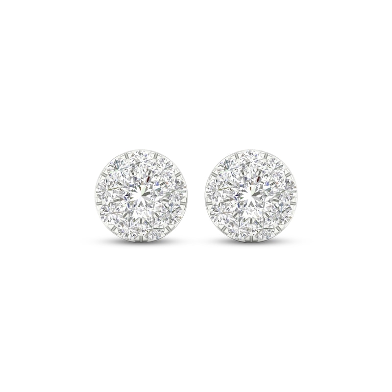 Lab-Created Diamonds by Stud Earrings 1-1/2 ct tw White Gold Plated