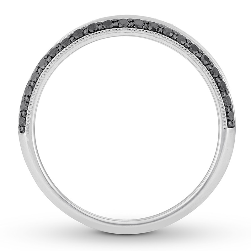 Neil Lane Men's Black Diamond Band 1/2 ct tw White Gold Plated