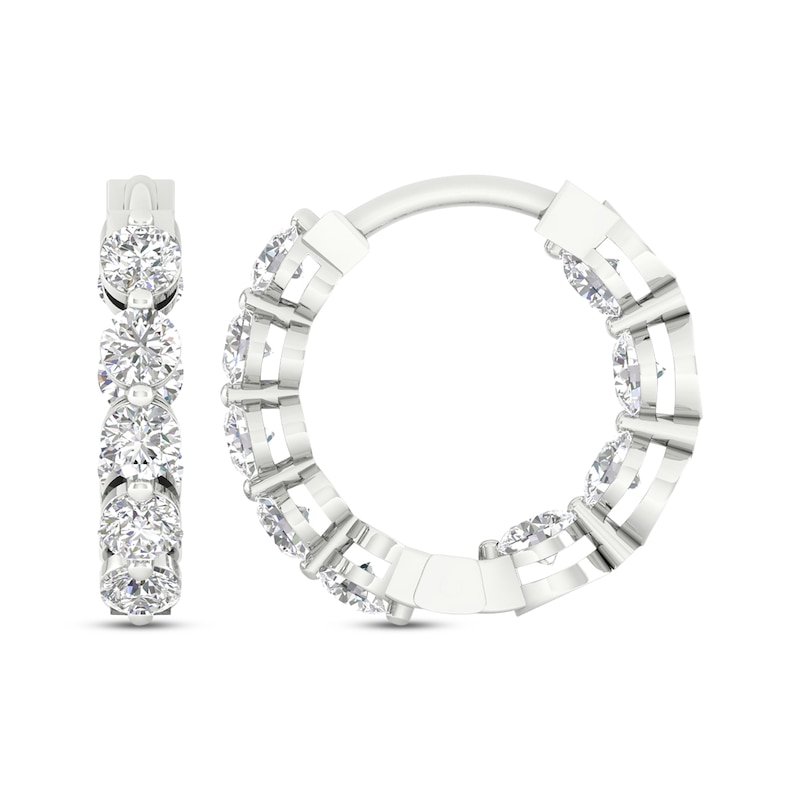 Lab-Created Diamonds by Inside-Out Hoop Earrings 1-1/2 ct tw White Gold Plated