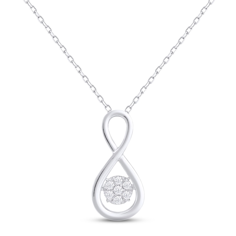 Unstoppable Love Diamond Infinity Necklace 1/3 ct tw White Gold Plated 18