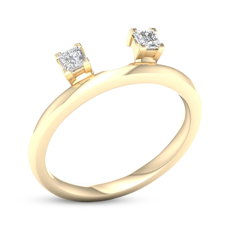 Princess-Cut Diamond Enhancer Ring 1/4 ct tw Yellow Gold Plated