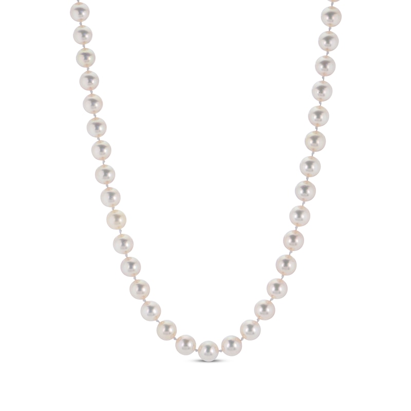 Cultured Akoya Pearl Strand Necklace Yellow Gold Plated 18