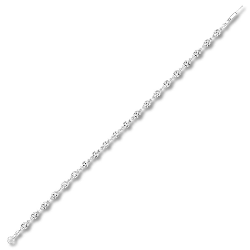 Diamond Bracelet 3 ct tw Round-cut White Gold Plated 7
