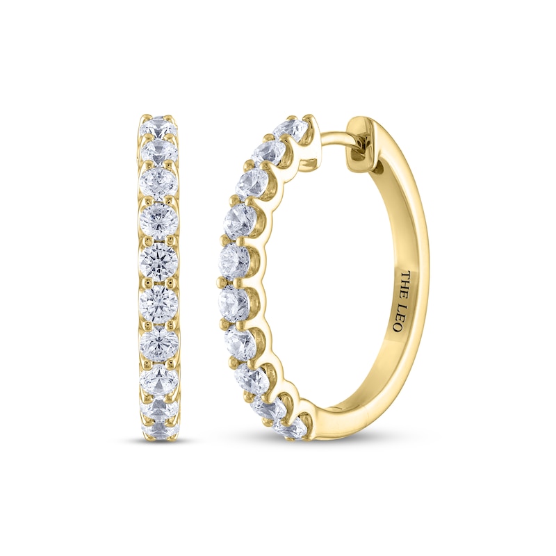 THE LEO Diamond Hoop Earrings 1 ct tw Yellow Gold Plated