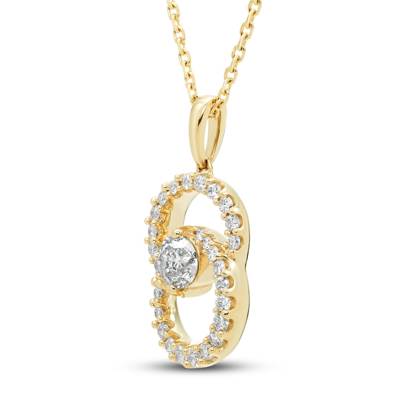 Encircled by Love Diamond Necklace 1/2 ct tw Round-cut Yellow Gold Plated 18