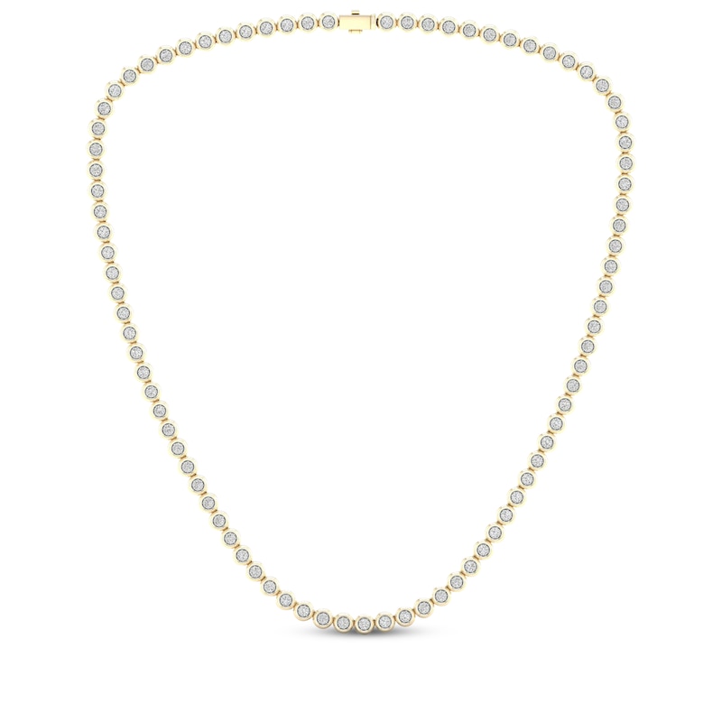Men's Diamond Tennis Necklace 2-7/8 ct tw Yellow Gold Plated 20