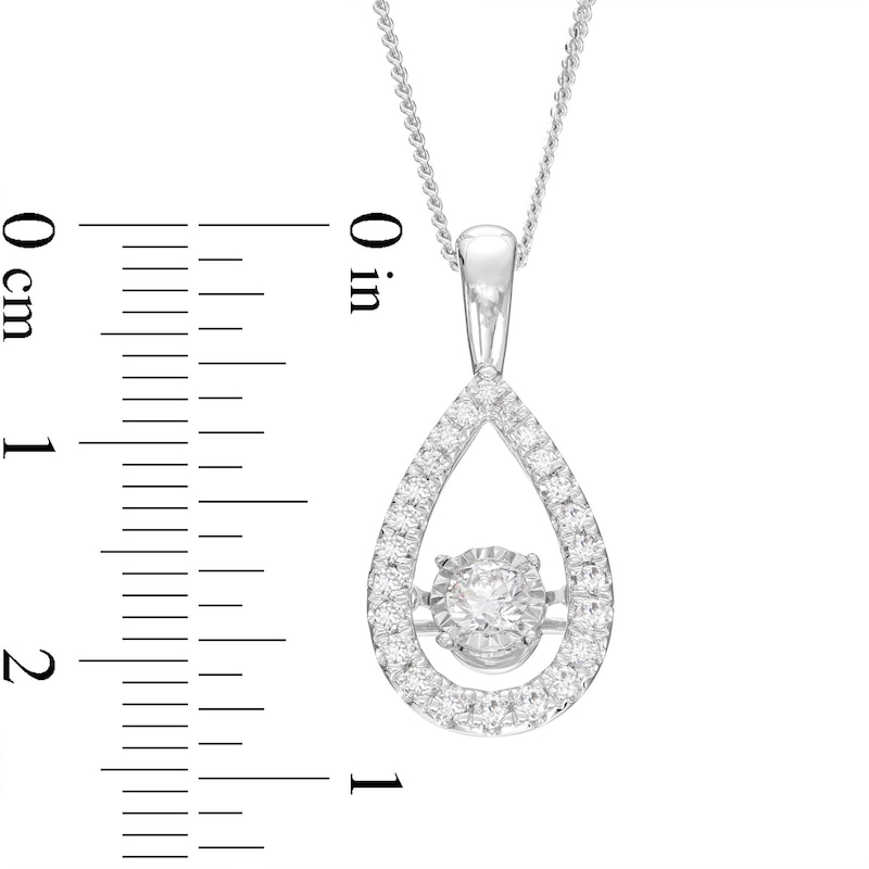 Unstoppable Love Diamond Pear Necklace 1/2 ct tw Round-cut White Gold Plated 19