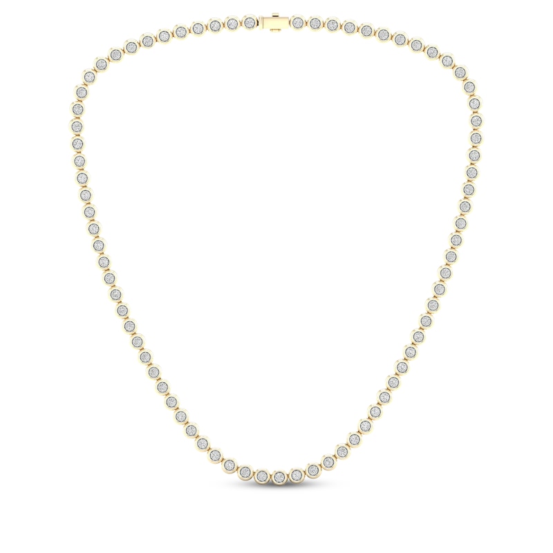 Men's Diamond Tennis Necklace 2-5/8 ct tw Yellow Gold Plated 18