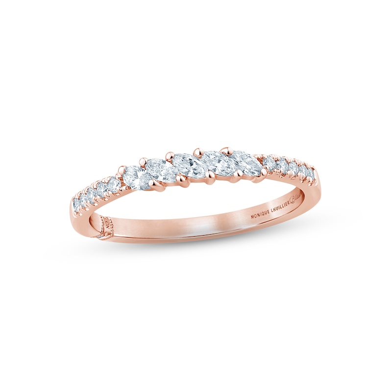 Monique Lhuillier Bliss Diamond Anniversary Band 1/4 ct tw Marquise & Round-cut Rose Gold Plated