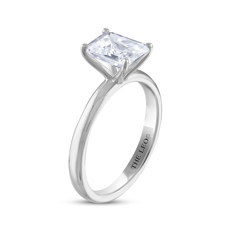 THE LEO Diamond Emerald-Cut Solitaire Engagement Ring 2 ct tw White Gold Plated