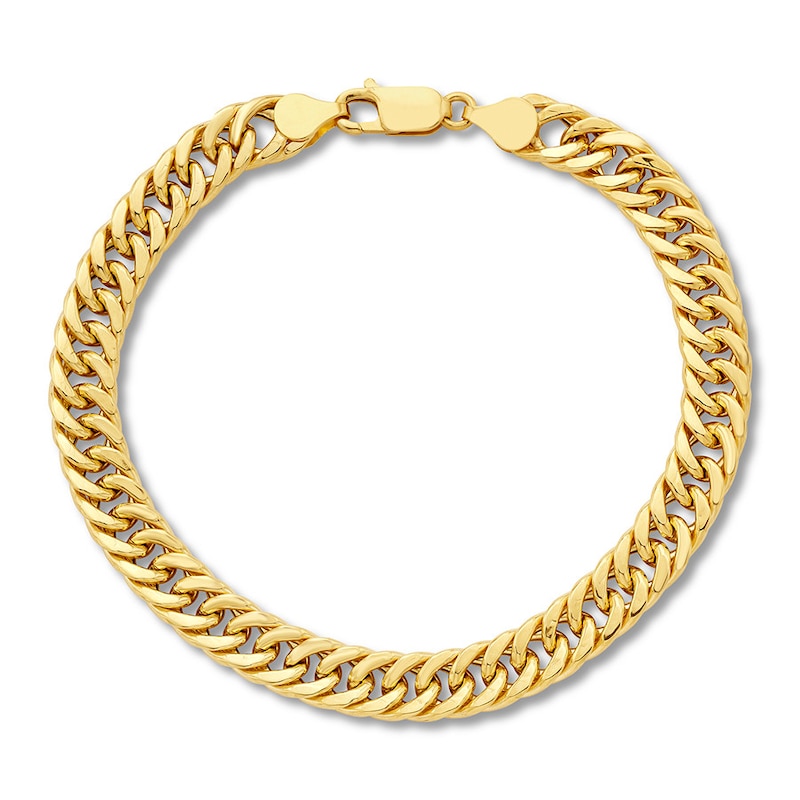 Cuban Chain Bracelet Yellow Gold Plated 8.5