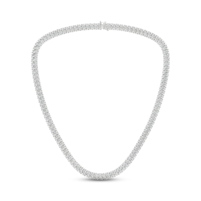 Diamond Riviera Necklace 20 ct tw Marquise & Round-cut White Gold Plated 18