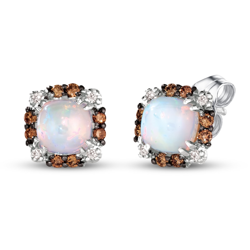 Le Vian Opal Earrings 1/8 ct tw Diamonds Vanilla Gold Plated