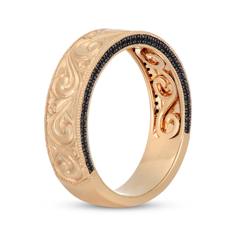 Neil Lane Men's Black Diamond Wedding Band 1/3 ct tw Yellow Gold Plated