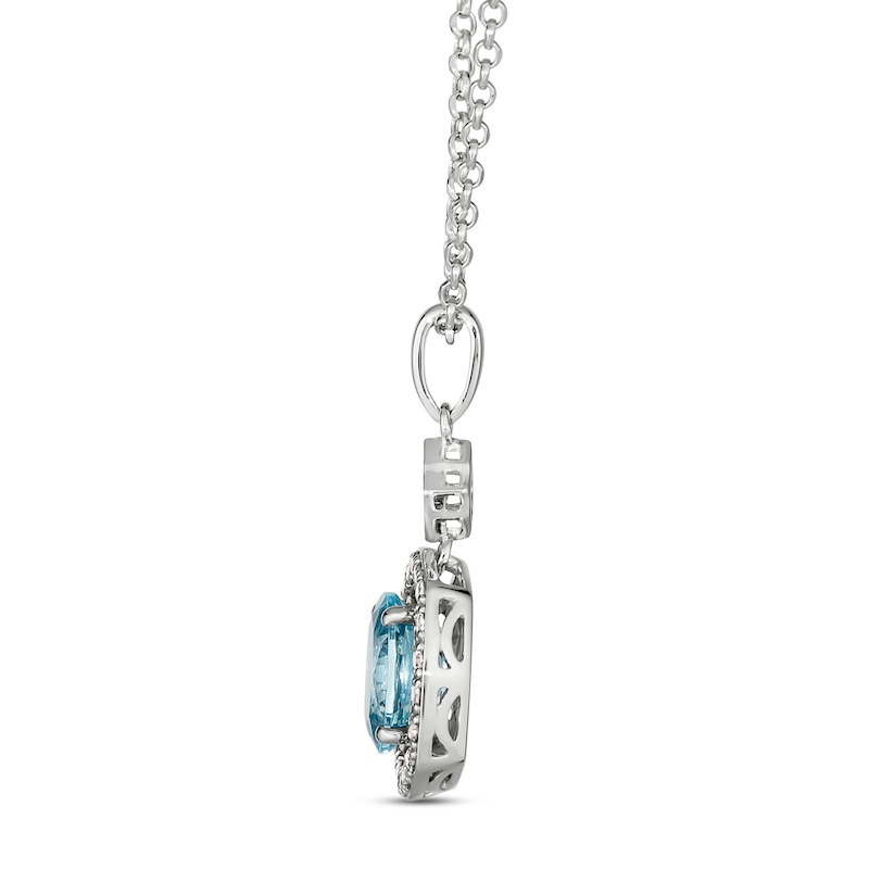 Le Vian Chocolatier Aquamarine Necklace 1/5 ct tw Diamonds Vanilla Gold Plated 19
