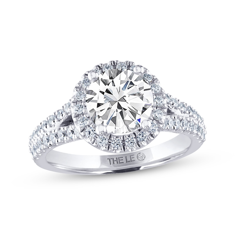 THE LEO Diamond Engagement Ring 1-7/8 ct tw Round-cut White Gold Plated