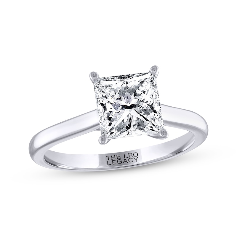 THE LEO Legacy Lab-Created Diamond Princess-Cut Solitaire Engagement Ring 2 ct tw White Gold Plated