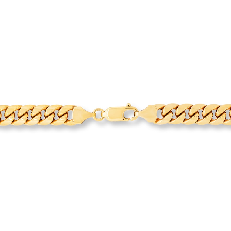 Hollow Miami Cuban Chain Necklace Yellow Gold Plated 22