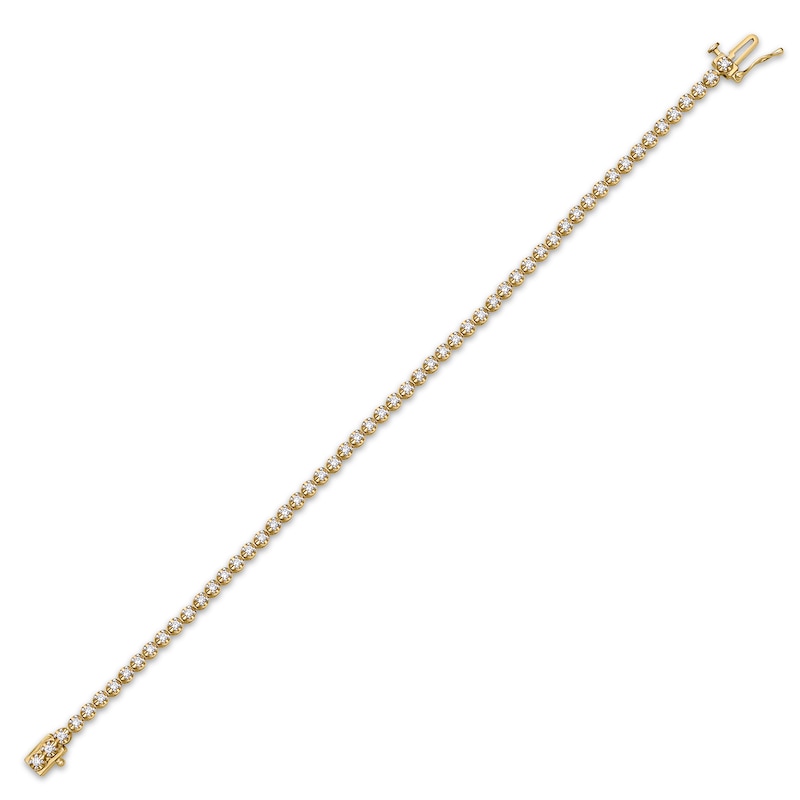 Diamond Tennis Bracelet 1 ct tw Round-cut Yellow Gold Plated 7