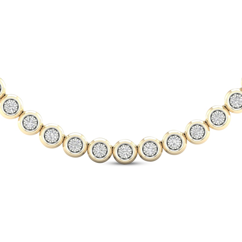 Men's Diamond Tennis Necklace 2-7/8 ct tw Yellow Gold Plated 20