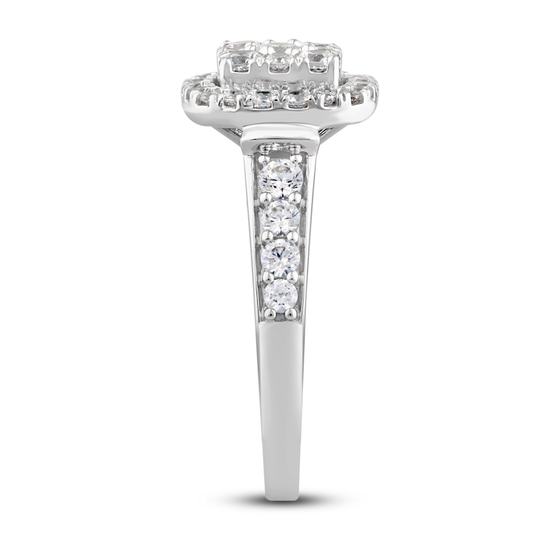 Diamond Engagement Ring 1 ct tw Round-cut White Gold Plated