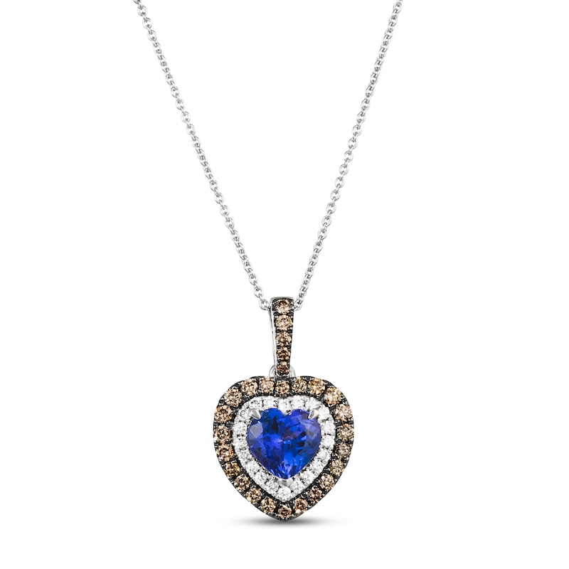 Le Vian Tanzanite Heart Necklace 1/2 ct tw Diamonds Vanilla Gold Plated 18