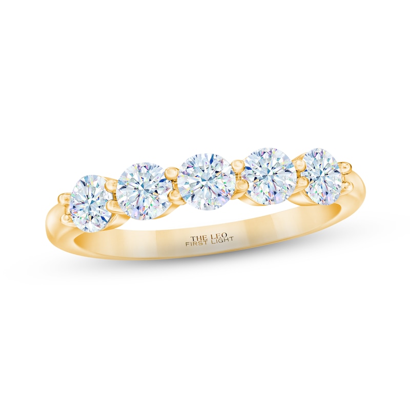 THE LEO First Light Diamond Anniversary Ring 1 ct tw Round-cut Yellow Gold Plated