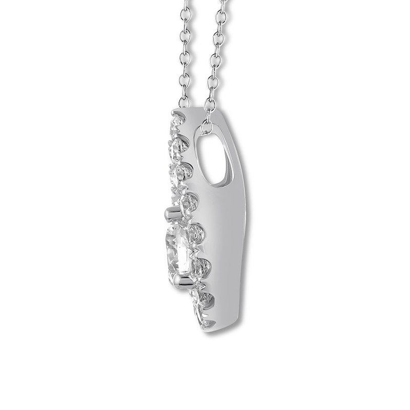 THE LEO Diamond Necklace 1/2 ct tw Round-cut White Gold Plated 19