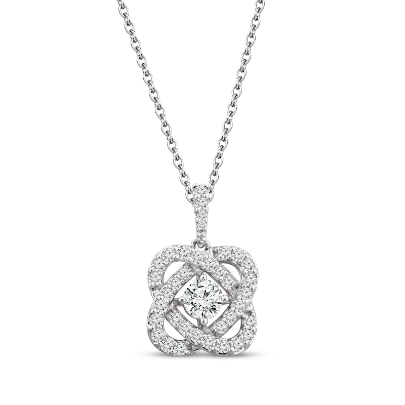 Center of Me Diamond Necklace 1 ct tw White Gold Plated 18
