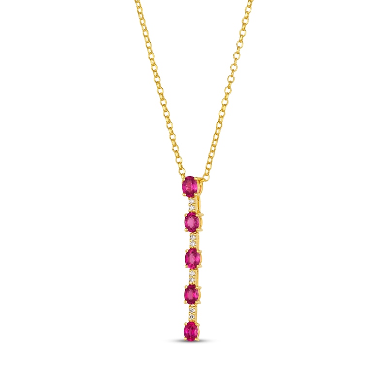 Le Vian Ruby Drop Necklace 1/20 ct tw Diamonds Honey Gold Plated 19
