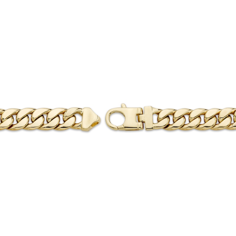 Men's Diamond Station Solid Cuban Curb Chain Necklace 1/2 ct tw Yellow Gold Plated 20