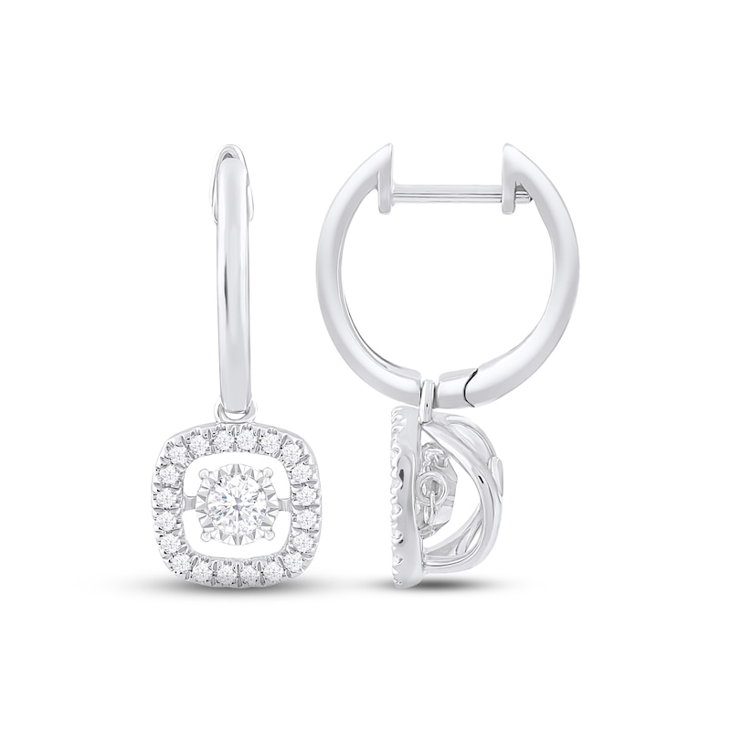 Unstoppable Love Diamond Dangle Earrings 1/2 ct tw White Gold Plated