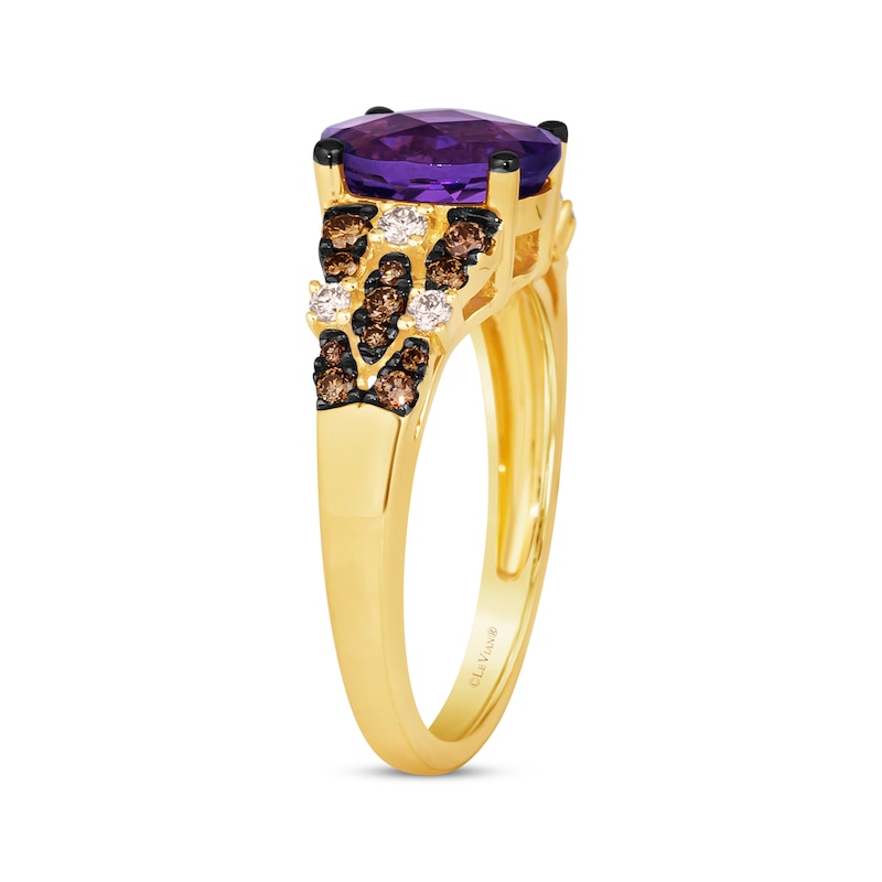 Le Vian Amethyst Ring 3/8 ct tw Diamonds Honey Gold Plated